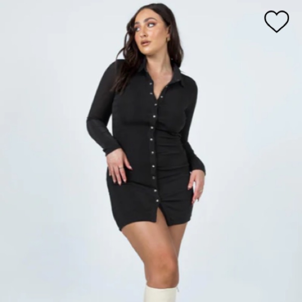 ELODY LONG SLEEVE MINI DRESS BLACK Princess Polly